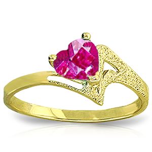 ALARRI 0.95 Carat 14K Solid Gold Authentic Element Pink Topaz Ring