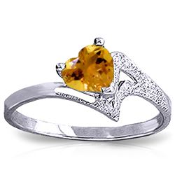 ALARRI 0.95 CTW 14K Solid White Gold Show My Support Citrine Ring
