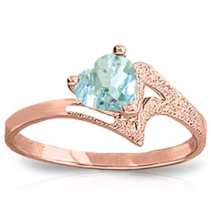 ALARRI 0.95 Carat 14K Solid Rose Gold Ring Natural Aquamarine