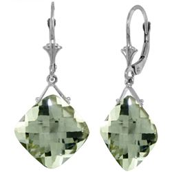 ALARRI 17.5 Carat 14K Solid White Gold Journey To The Stars Green Amethyst Earrings