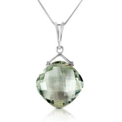 ALARRI 8.75 CTW 14K Solid White Gold Prove The Rule Green Amethyst Necklace