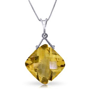 ALARRI 8.75 Carat 14K Solid White Gold Much Is Given Citrine Necklace