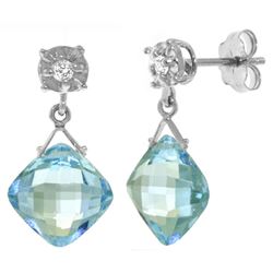 ALARRI 17.56 Carat 14K Solid White Gold Get It Started Blue Topaz Diamond Earings