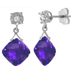 ALARRI 17.56 Carat 14K Solid White Gold Bare Soul Amethyst Diamond Earrings