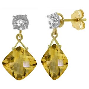 ALARRI 17.56 CTW 14K Solid Gold Honor Of The Sun Citrine Diamond Earrings