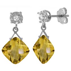 ALARRI 17.56 CTW 14K Solid White Gold Dare To Love Citrine Diamond Earrings