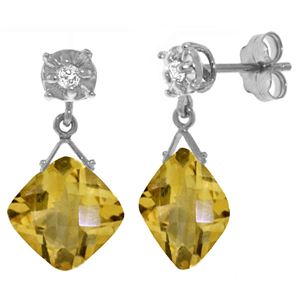 ALARRI 17.56 CTW 14K Solid White Gold Dare To Love Citrine Diamond Earrings
