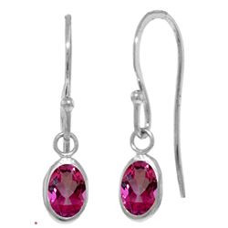 ALARRI 1 Carat 14K Solid White Gold Untie The Knot Pink Topaz Earrings