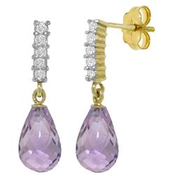 ALARRI 4.65 CTW 14K Solid Gold Enchant Amethyst Diamond Earrings