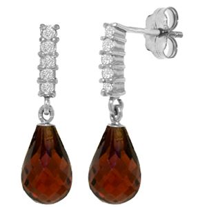 ALARRI 4.65 Carat 14K Solid White Gold Not Easy To Find Garnet Diamond Earrings