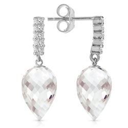 ALARRI 4.65 Carat 14K Solid White Gold Earrings Diamond White Topaz