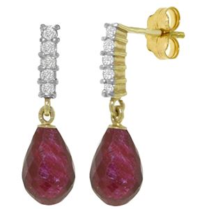 ALARRI 6.75 Carat 14K Solid Gold Enchant Ruby Diamond Earrings