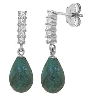 ALARRI 6.75 Carat 14K Solid White Gold Earrings Natural Diamond Emerald