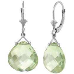 ALARRI 17 Carat 14K Solid White Gold Best Year Yet Green Amethyst Earrings