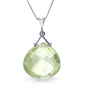 ALARRI 8.5 Carat 14K Solid White Gold Love Like Ballet Green Amethyst Necklace