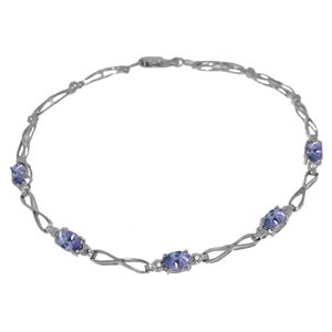 ALARRI 1.16 CTW 14K Solid White Gold Tennis Bracelet Tanzanite Diamond