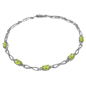 ALARRI 1.16 Carat 14K Solid White Gold Prudence Peridot Diamond Bracelet