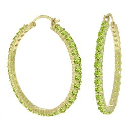 ALARRI 6 Carat 14K Solid Gold Alana Peridot Hoop Earrings