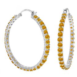 ALARRI 6 Carat 14K Solid White Gold Mysterious Wave Citrine Earrings
