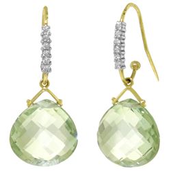 ALARRI 17.18 Carat 14K Solid Gold Prime Time Green Amethyst Diamond Earrings