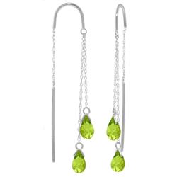 ALARRI 2.5 Carat 14K Solid White Gold Threaded Dangles Earrings Peridot