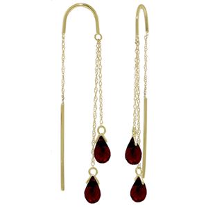 ALARRI 2.5 Carat 14K Solid Gold Threaded Dangles Earrings Garnet