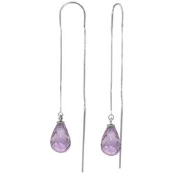 ALARRI 4.5 CTW 14K Solid White Gold Soul's Face Amethyst Earrings