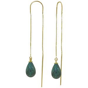 ALARRI 6.6 CTW 14K Solid Gold Threaded Dangles Earrings Emerald