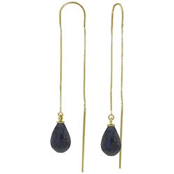 ALARRI 6.6 Carat 14K Solid Gold Threaded Dangles Earrings Sapphire