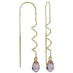 ALARRI 3.3 Carat 14K Solid Gold Set The Stage Amethyst Earrings