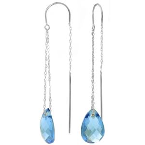 ALARRI 6 Carat 14K Solid White Gold Just Forever Blue Topaz Earrings