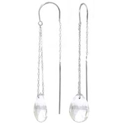 ALARRI 6 Carat 14K Solid White Gold Spectacular Life White Topaz Earrings