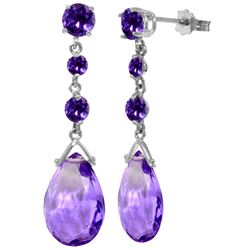 ALARRI 13.2 Carat 14K Solid White Gold Beginning In October Amethyst Earrings