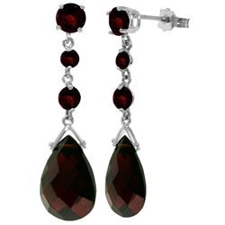 ALARRI 13.2 Carat 14K Solid White Gold Winter Rain Garnet Earrings