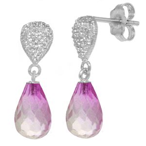 ALARRI 4.53 CTW 14K Solid White Gold I Ask For Love Pink Topaz Diamond Earrings