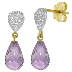 ALARRI 4.53 Carat 14K Solid Gold Splendid Amethyst Diamond Earrings