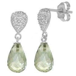 ALARRI 4.53 Carat 14K Solid White Gold Love Of All Loves Green Amethyst Earrings