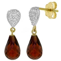 ALARRI 4.53 CTW 14K Solid Gold Splendid Garnet Diamond Earrings