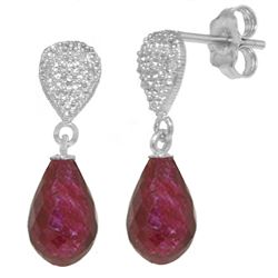 ALARRI 6.63 Carat 14K Solid White Gold Eyes On Fire Ruby Diamond Earrings