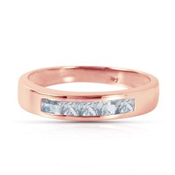 ALARRI 14K Solid Rose Gold Rings w/ Natural Aquamarines