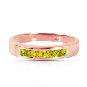 ALARRI 14K Solid Rose Gold Rings w/ Natural Peridots