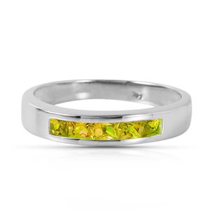 ALARRI 0.6 Carat 14K Solid White Gold Feelings Are Forever Peridot Ring