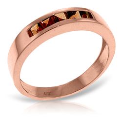 ALARRI 14K Solid Rose Gold Rings w/ Natural Garnets