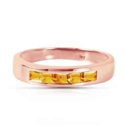 ALARRI 14K Solid Rose Gold Rings w/ Natural Citrines