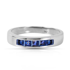 ALARRI 0.6 Carat 14K Solid White Gold Wind Blows Joy Sapphire Ring