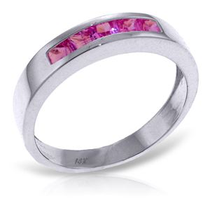 ALARRI 0.6 Carat 14K Solid White Gold Rings Natural Pink Sapphire