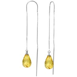 ALARRI 4.5 Carat Sterling Silver Threaded Dangles Earrings Citrine