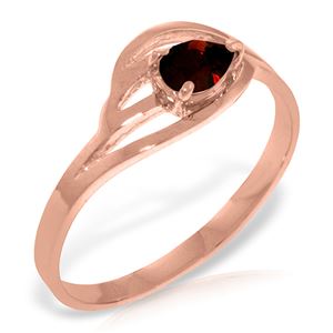 ALARRI 14K Solid Rose Gold Ring w/ Natural Garnet