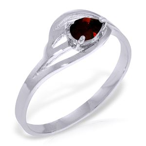 ALARRI 0.3 CTW 14K Solid White Gold Lifting The Heart Garnet Ring