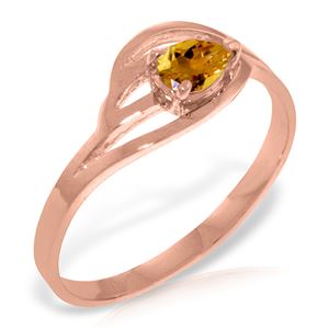 ALARRI 14K Solid Rose Gold Ring w/ Natural Citrine